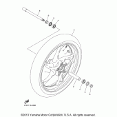 Схема вузла: Переднє колесо Yamaha XVS1300 Stryker