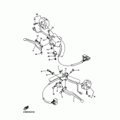 Схема вузла: Пульт управління рульовий та Важіль Yamaha XVS1100 Drag Star Classic