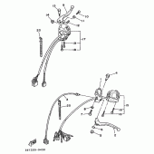 Схема узла: Пульт управления рулевой и Рычаг (UP HANDLE) Yamaha XV535 Virago