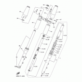 Схема вузла: Вилка передньої осі Yamaha XVS1300 Midnight Star