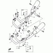 Схема узла: Выхлопная система Yamaha FZX750