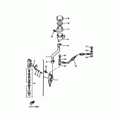 Схема вузла: Задній гальмівний циліндр Yamaha VMX12 V-MAX