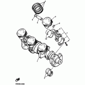 Схема узла: Коленчатый вал и Поршень Yamaha YZF750 YZF750