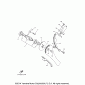 Схема вузла: Розподільний вал та Ланцюг ГРМ Yamaha TTR125 TT-R125
