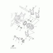 Схема узла: Копирный вал и Вилки Yamaha YZ125