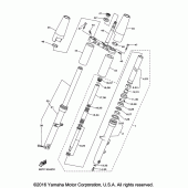 Схема вузла: Вилка передньої осі Yamaha XVS950 V-Star Tourer