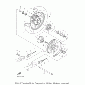 Схема вузла: Заднє колесо Yamaha XVS950 Bolt