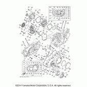 Схема узла: Крышки картера (1) Yamaha XV1900 Raider