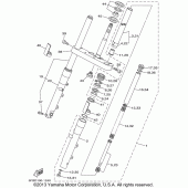 Схема вузла: Вилка передньої осі Yamaha XVS650 V-Star Custom