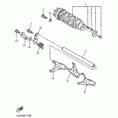 Схема вузла: Копірний вал та Вилки Yamaha YZF1000R Thunderace