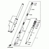 Схема вузла: Вилка передньої осі (4TR8) Yamaha XVS400 Drag Star