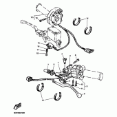Схема узла: Пульт управления рулевой и Рычаг Yamaha TT600