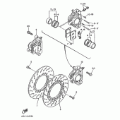 Схема узла: Передний тормозной суппорт Yamaha XV1100 Virago