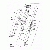 Схема вузла: Вилка передньої осі Yamaha XJ6 XJ6-N (Naked, ABS)