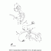 Схема вузла: Пульт управління рульовий та Важіль Yamaha XVS950 Bolt