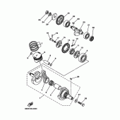 Схема вузла: Колінчастий вал та Поршень Yamaha TTR230 TT-R230