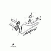 Схема вузла: Розподільний вал та Ланцюг ГРМ Yamaha XP500 T-MAX