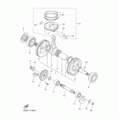 Схема узла: Коленчатый вал и Поршень Yamaha YZ250 YZ250FX