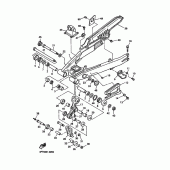 Схема вузла: Задній важіль та підвіска Yamaha XT600 XT600