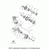 Схема вузла: Колінчастий вал та Поршень Yamaha TW200