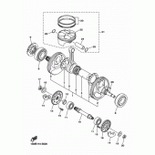 Схема вузла: Колінчастий вал та Поршень Yamaha YZ250 YZ250F