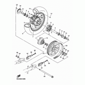 Схема вузла: Заднє колесо Yamaha XVS950 SCR950