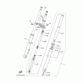Схема вузла: Вилка передньої осі Yamaha YBR125