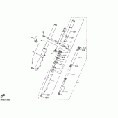 Схема вузла: Вилка передньої осі (5KP1,2,4,7,8) Yamaha XVS400 Drag Star