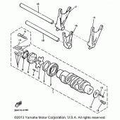 Схема вузла: Копірний вал та Вилки Yamaha XVZ1300 Venture Royale