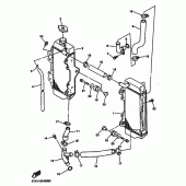 Схема узла: Радиатор и Патрубок системы охлаждения Yamaha YZ450F YZ450F
