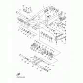 Схема вузла: Задній важіль та підвіска Yamaha WR450F