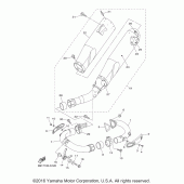 Схема вузла: Вихлопна система Yamaha YZ450F YZ450FX