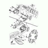 Схема узла: Задний тормозной суппорт Yamaha YZ250 YZ250
