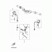 Схема вузла: Пульт управління рульовий та Важель Yamaha YZF-R125