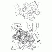 Схема вузла: Головка циліндра Yamaha XJ600 Diversion (S-TYPE)