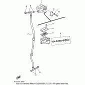 Схема вузла: Передній гальмівний циліндр Yamaha XV250 Virago
