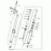 Схема узла: Вилка передней оси Yamaha XJ600 Diversion (Naked)