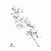 Схема вузла: Підніжки та Підставка Yamaha WR450F