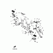 Схема вузла: Підніжки та Підставка Yamaha TT600