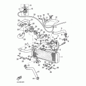 Схема узла: Радиатор и Патрубок системы охлаждения Yamaha SZR660
