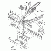 Схема узла: Задний рычаг и Подвеска Yamaha XT600 XT600