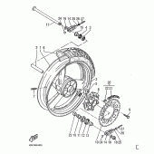 Схема узла: Заднее колесо Yamaha SZR660