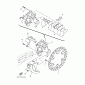 Схема вузла: Задній гальмівний супорт Yamaha YZ250 YZ250