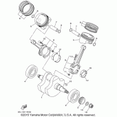 Схема узла: Коленчатый вал и Поршень Yamaha XVS1100 V-Star Custom