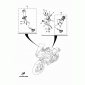Схема вузла: Пульт управління рульовий та Важель Yamaha MT07/ MTT690 MT-07 Tracer