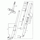 Схема узла: Вилка передней оси Yamaha XJR1200
