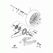 Схема вузла: Заднє колесо Yamaha MT07/MTT690 MT-07 Tracer