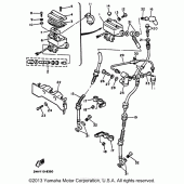 Схема вузла: Гальмівний передній циліндр (1) Yamaha XVZ1300 Venture Royale