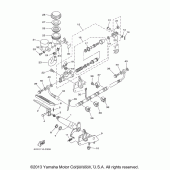 Схема узла: Задний тормозной цилиндр Yamaha XV1700 Road Star Midnight Silverado