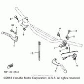 Схема узла: Пульт управления рулевой и Рычаг Yamaha WR250 WR250Z